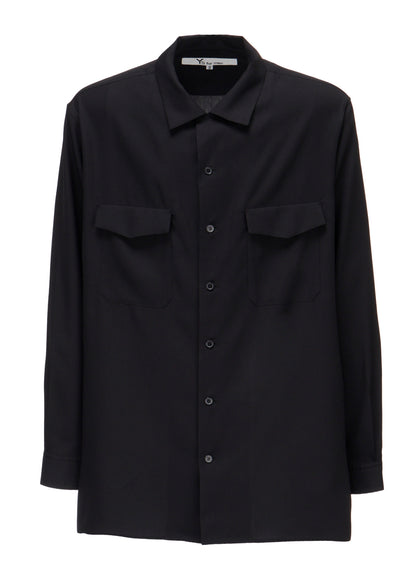 OPEN-COLLAR FLAP POCKET SHIRT
