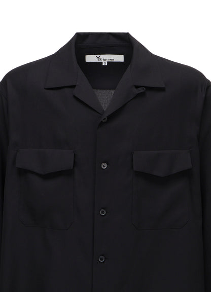 OPEN-COLLAR FLAP POCKET SHIRT