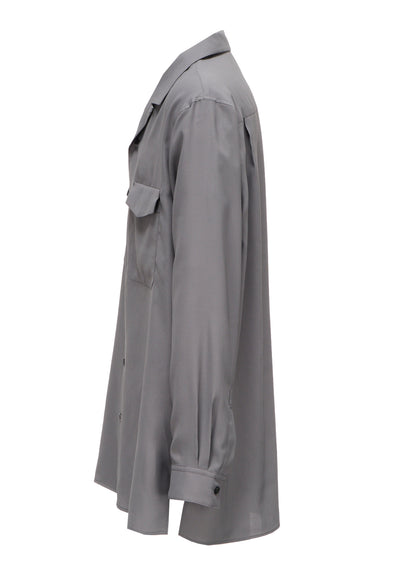 OPEN-COLLAR FLAP POCKET SHIRT