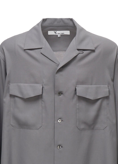 OPEN-COLLAR FLAP POCKET SHIRT