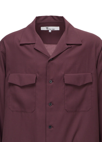 OPEN-COLLAR FLAP POCKET SHIRT