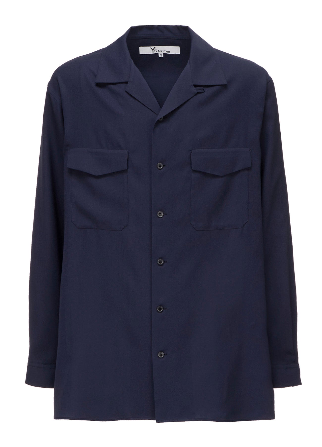 OPEN-COLLAR FLAP POCKET SHIRT