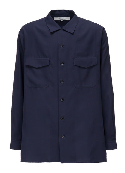 OPEN-COLLAR FLAP POCKET SHIRT