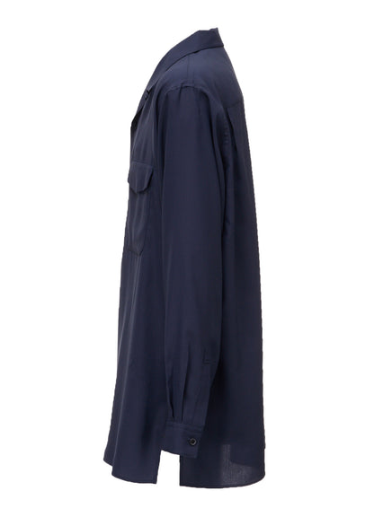 OPEN-COLLAR FLAP POCKET SHIRT