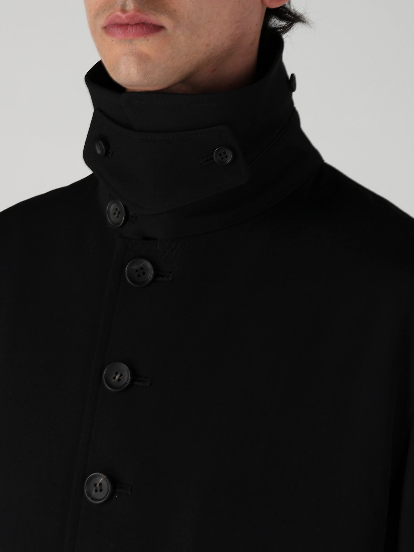 WOOL GABARDINE STAND COLLAR COAT – THE SHOP YOHJI YAMAMOTO