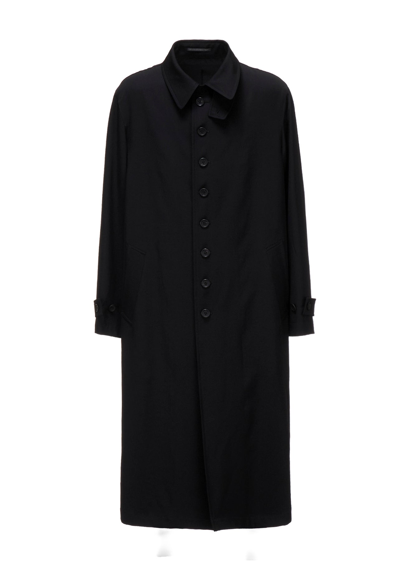 WOOL GABARDINE STAND COLLAR COAT