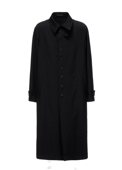 WOOL GABARDINE STAND COLLAR COAT