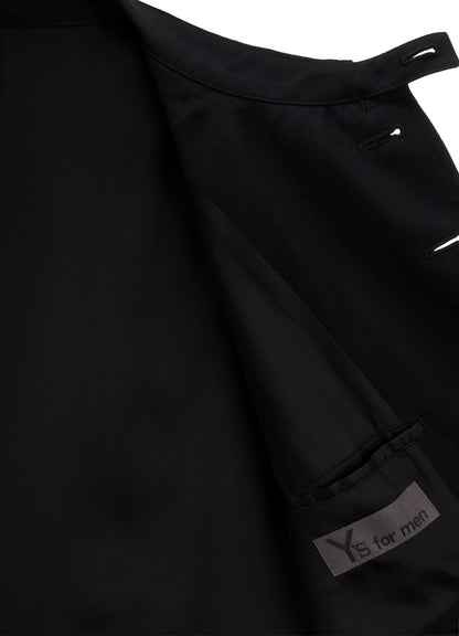 WOOL GABARDINE STAND COLLAR COAT