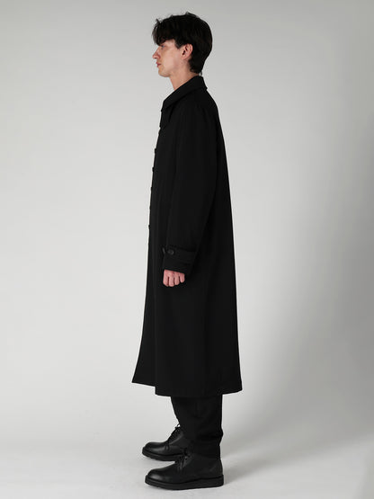 WOOL GABARDINE STAND COLLAR COAT