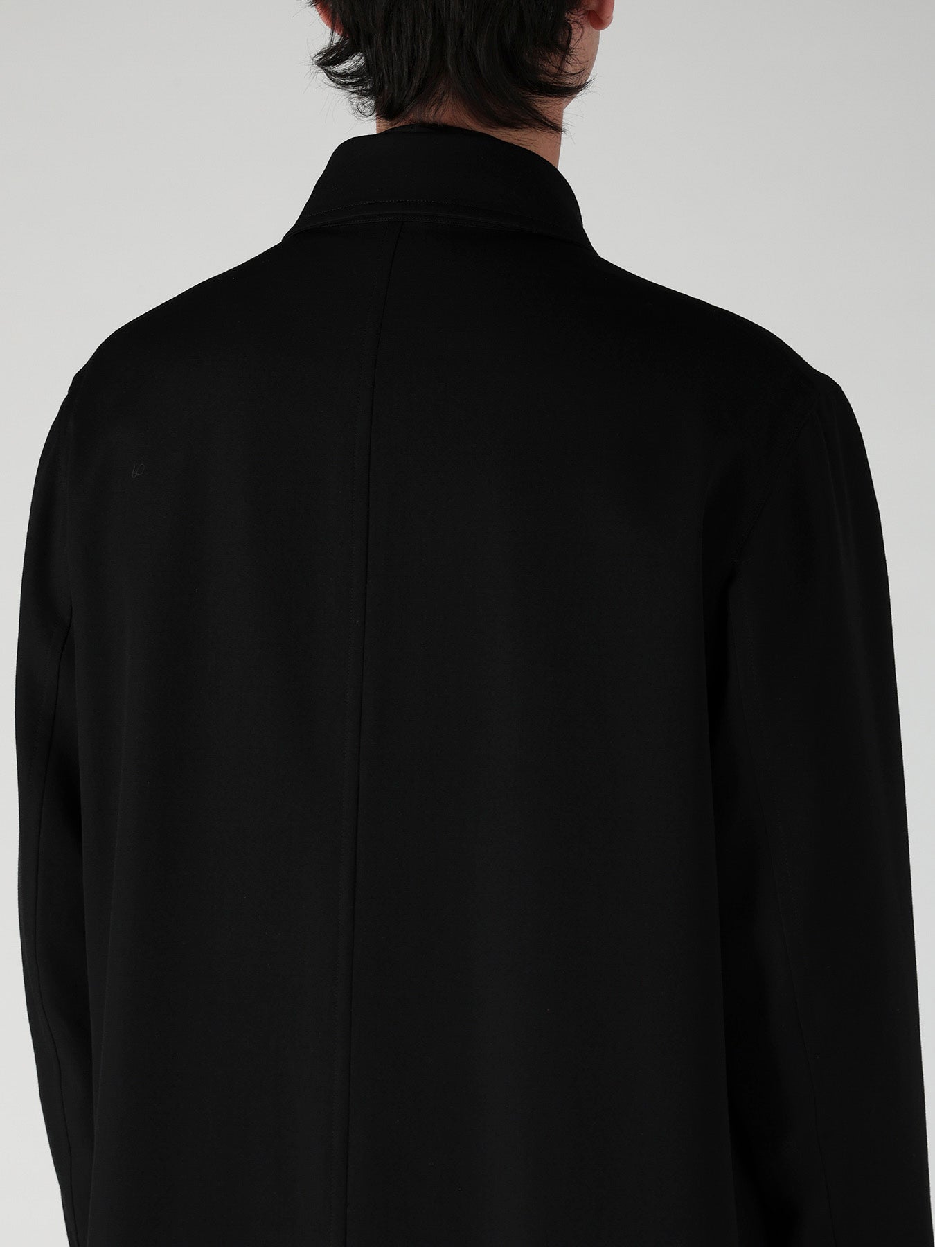 WOOL GABARDINE STAND COLLAR COAT