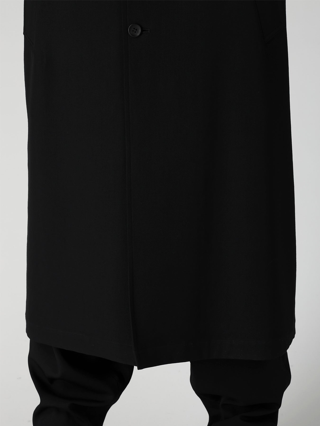 WOOL GABARDINE STAND COLLAR COAT