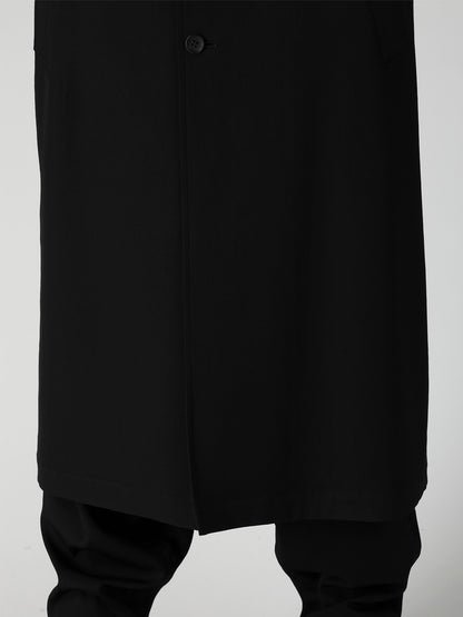 WOOL GABARDINE STAND COLLAR COAT