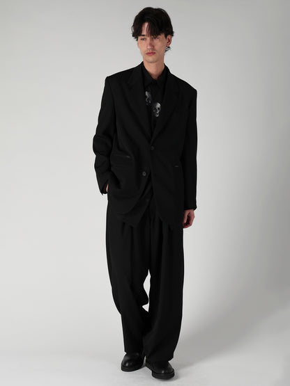 WOOL GABARDINE LEFT AND RIGHT CHANGE POCKET JACKET
