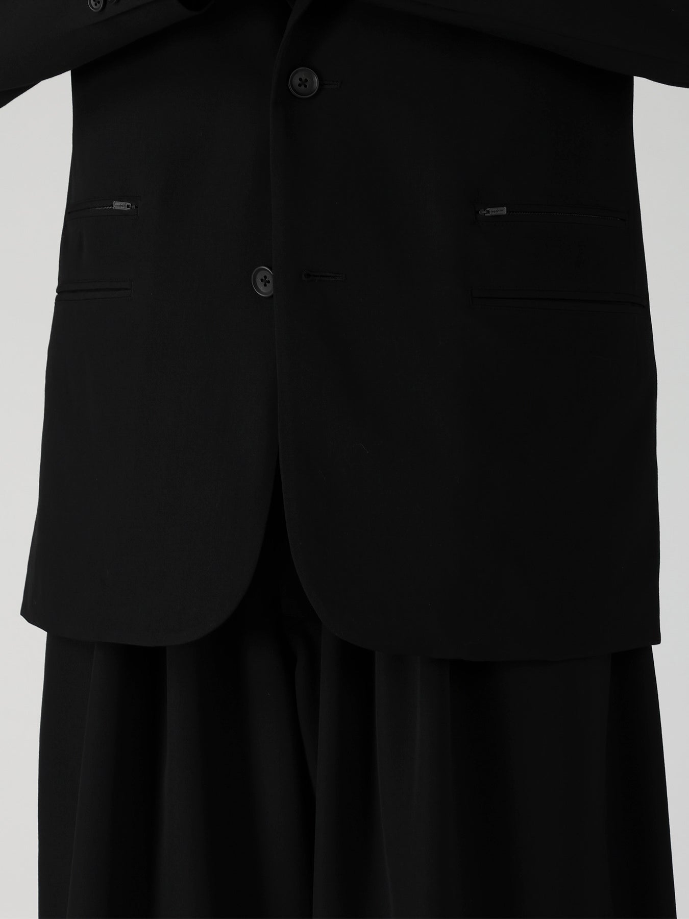 WOOL GABARDINE LEFT AND RIGHT CHANGE POCKET JACKET