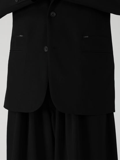 WOOL GABARDINE LEFT AND RIGHT CHANGE POCKET JACKET