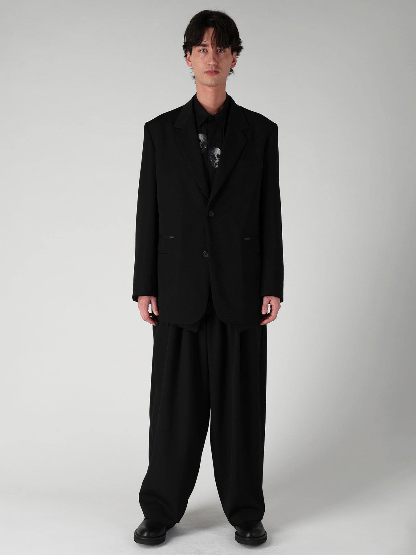 WOOL GABARDINE LEFT AND RIGHT CHANGE POCKET JACKET