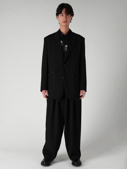 WOOL GABARDINE LEFT AND RIGHT CHANGE POCKET JACKET