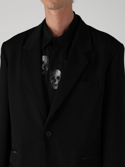 WOOL GABARDINE LEFT AND RIGHT CHANGE POCKET JACKET