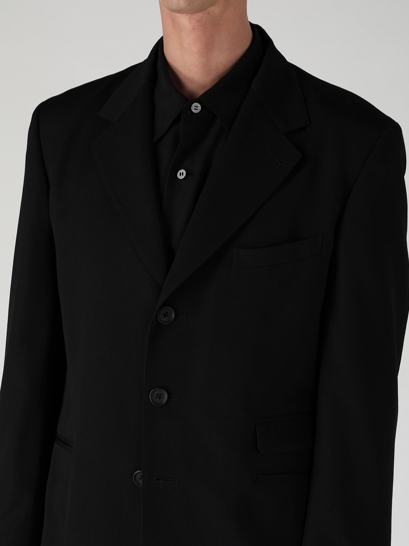 ジャケット・アウター Overcoat Wool gabardine 3 Button Jacket WOOL GABARDINE 3-BUTTON JACKET – THE SHOP YOHJI YAMAMOTO