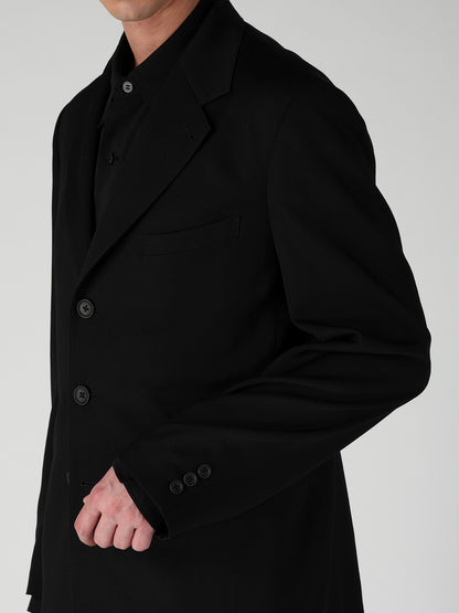WOOL GABARDINE 3-BUTTON JACKET