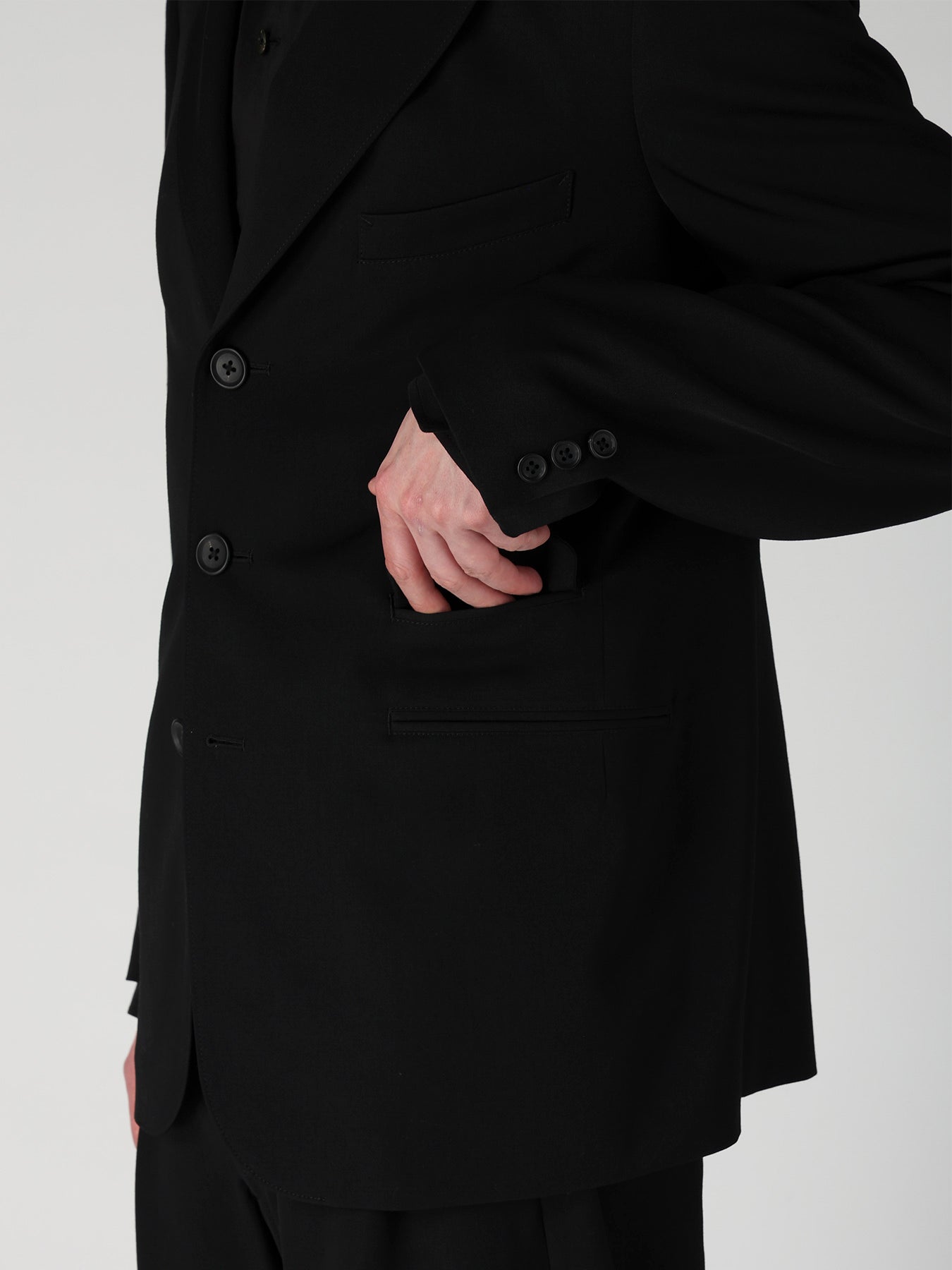 WOOL GABARDINE 3-BUTTON JACKET – THE SHOP YOHJI YAMAMOTO