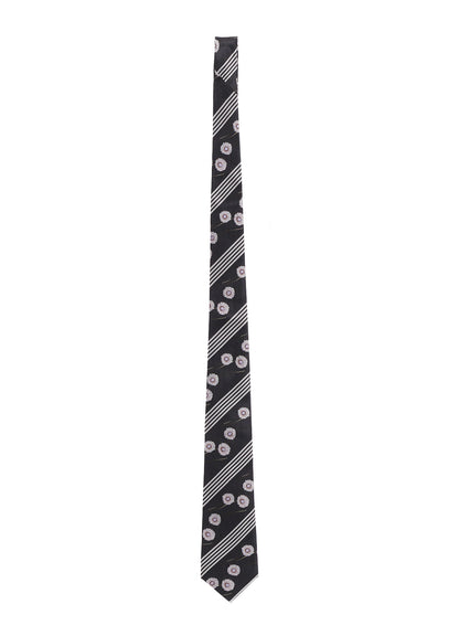 STRIPED FLORAL TIE