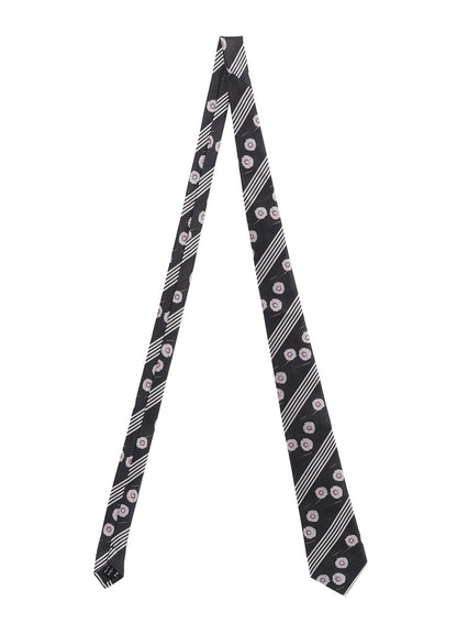 STRIPED FLORAL TIE