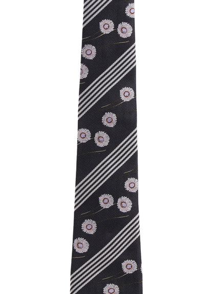 STRIPED FLORAL TIE