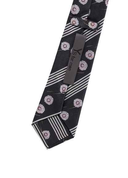 STRIPED FLORAL TIE