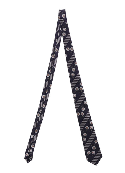 STRIPED FLORAL TIE