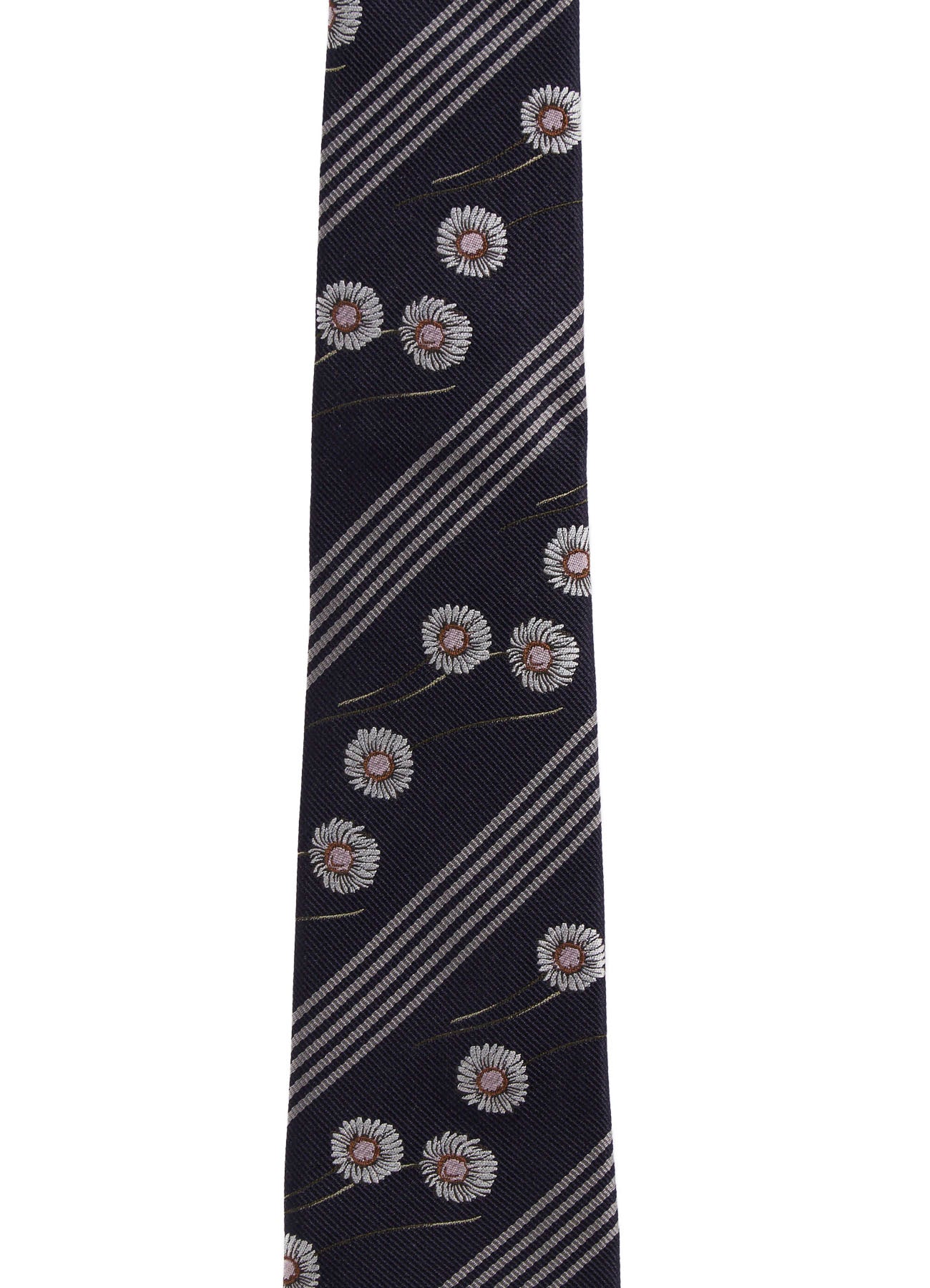 STRIPED FLORAL TIE – THE SHOP YOHJI YAMAMOTO