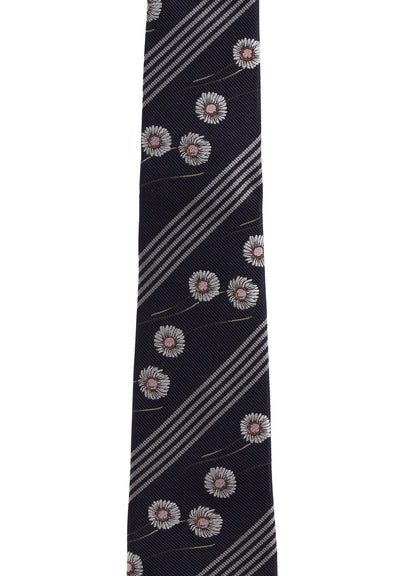 STRIPED FLORAL TIE
