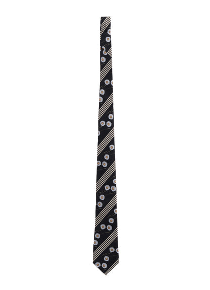 STRIPED FLORAL TIE