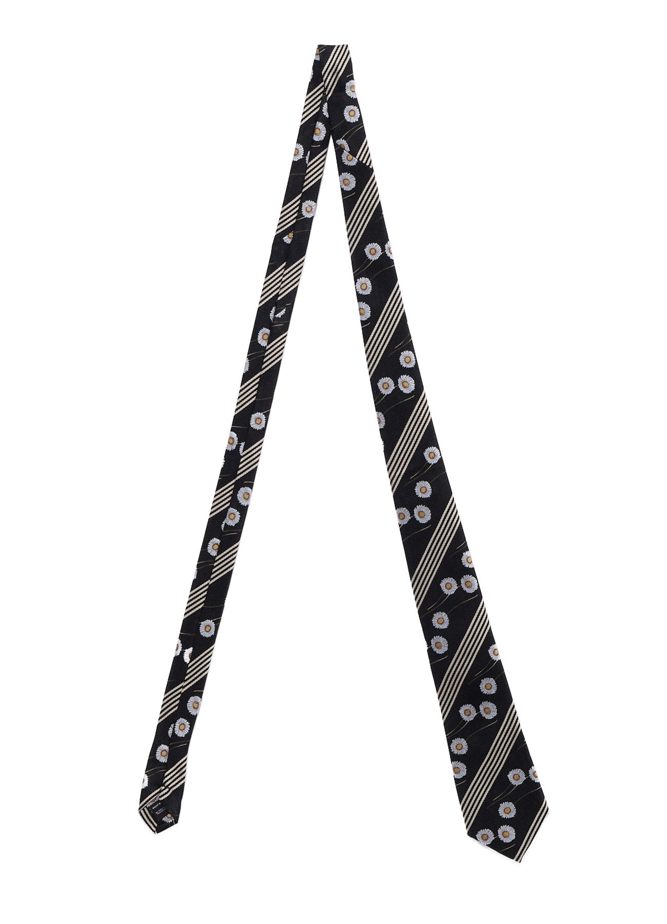 STRIPED FLORAL TIE
