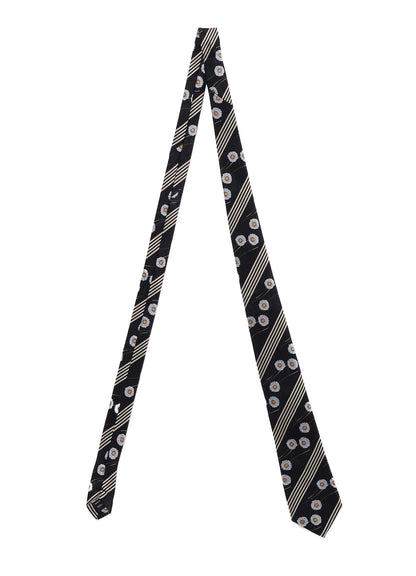 STRIPED FLORAL TIE