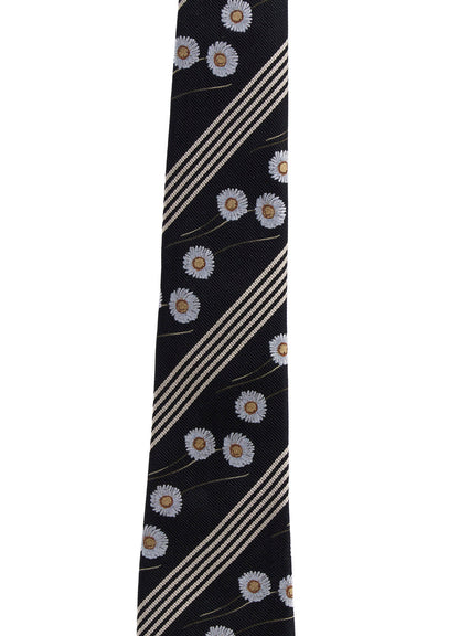 STRIPED FLORAL TIE
