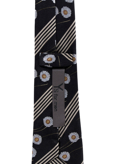 STRIPED FLORAL TIE