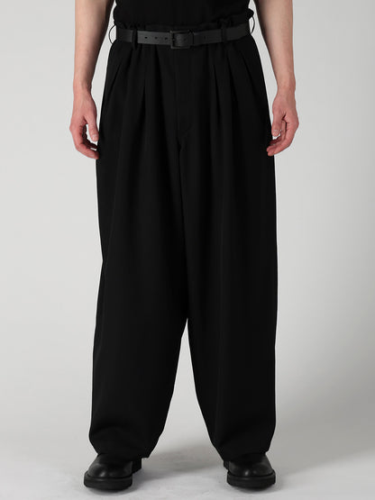 WOOL GABARDINE 12 TUCK PANTS