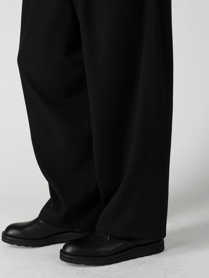 WOOL GABARDINE 12 TUCK PANTS