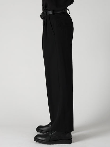 WOOL GABARDINE SUSPENDERS PANTS