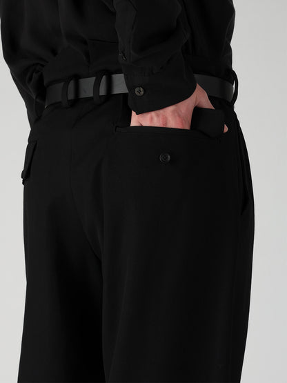 WOOL GABARDINE SUSPENDERS PANTS
