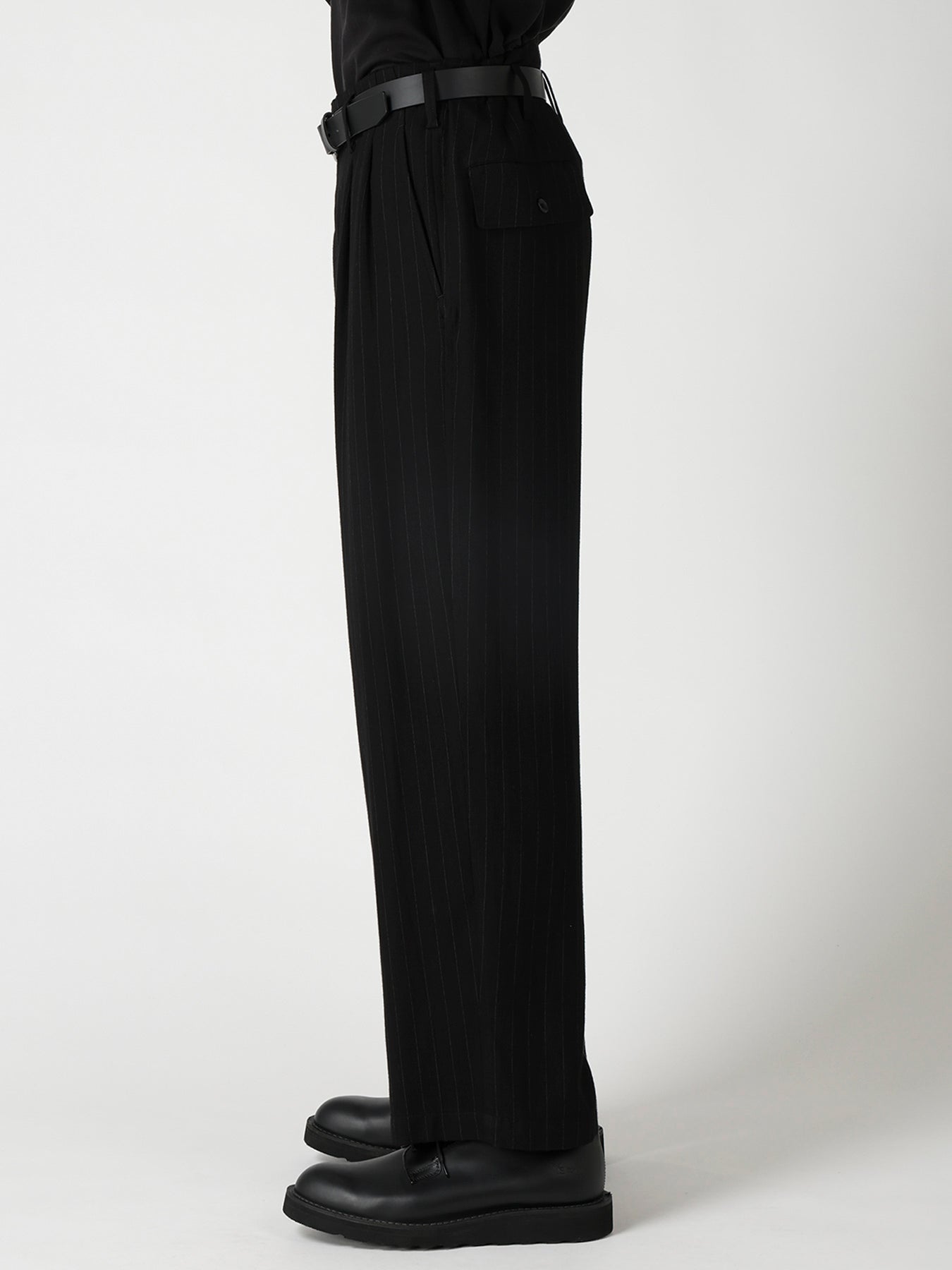 STRIPED SUSPENDER COIN POCKET PANTS