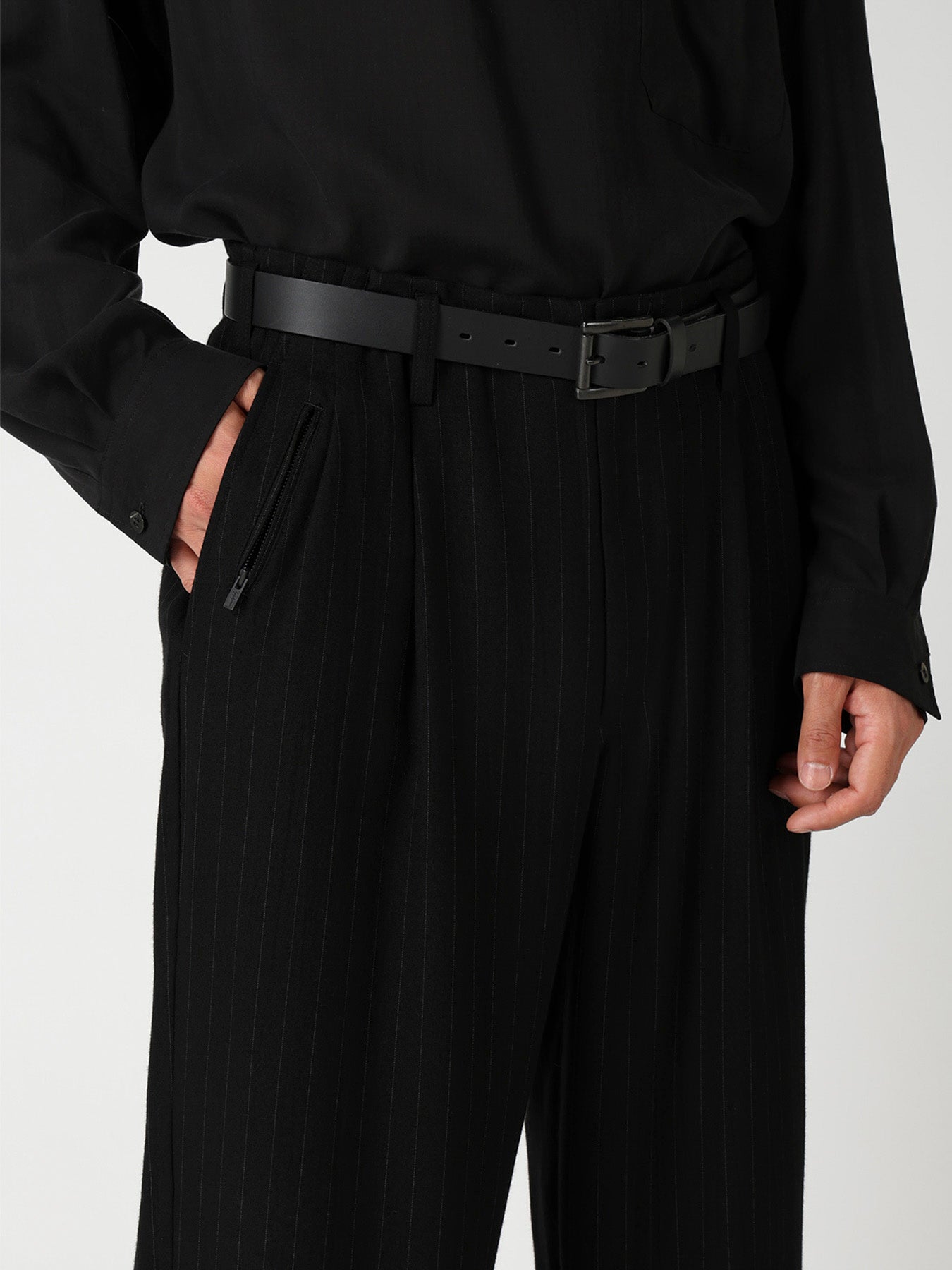 STRIPED SUSPENDER COIN POCKET PANTS