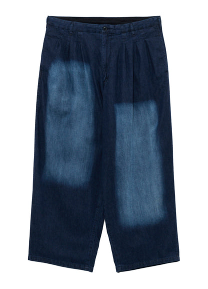 SPOTTED DENIM 12 TUCKS PANTS