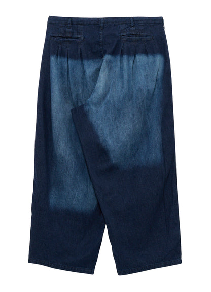 SPOTTED DENIM 12 TUCKS PANTS