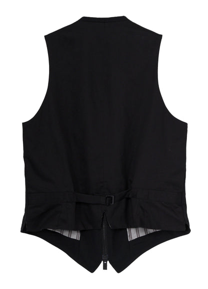 WOOL GABARDINE FRONT ZIP VEST