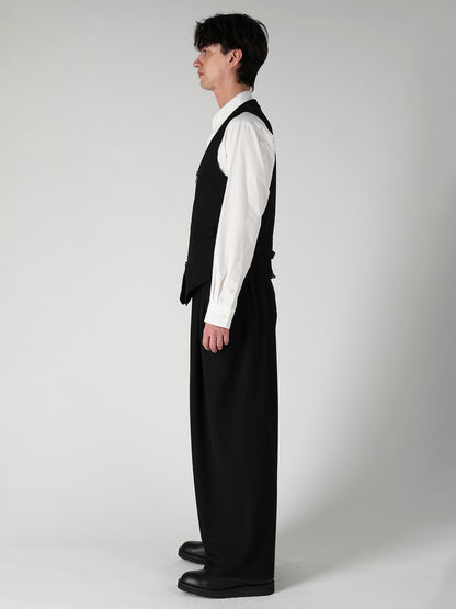 WOOL GABARDINE FRONT ZIP VEST