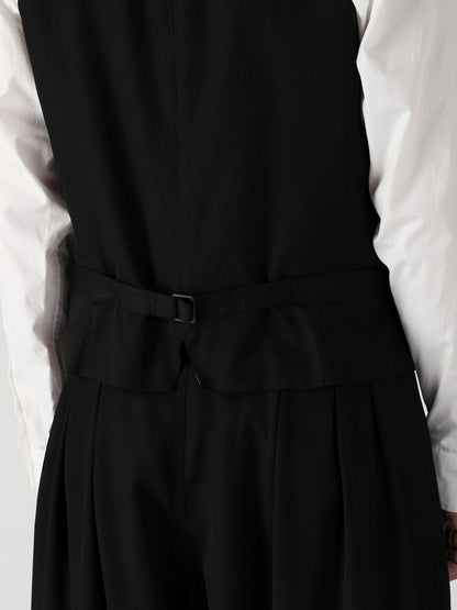WOOL GABARDINE FRONT ZIP VEST