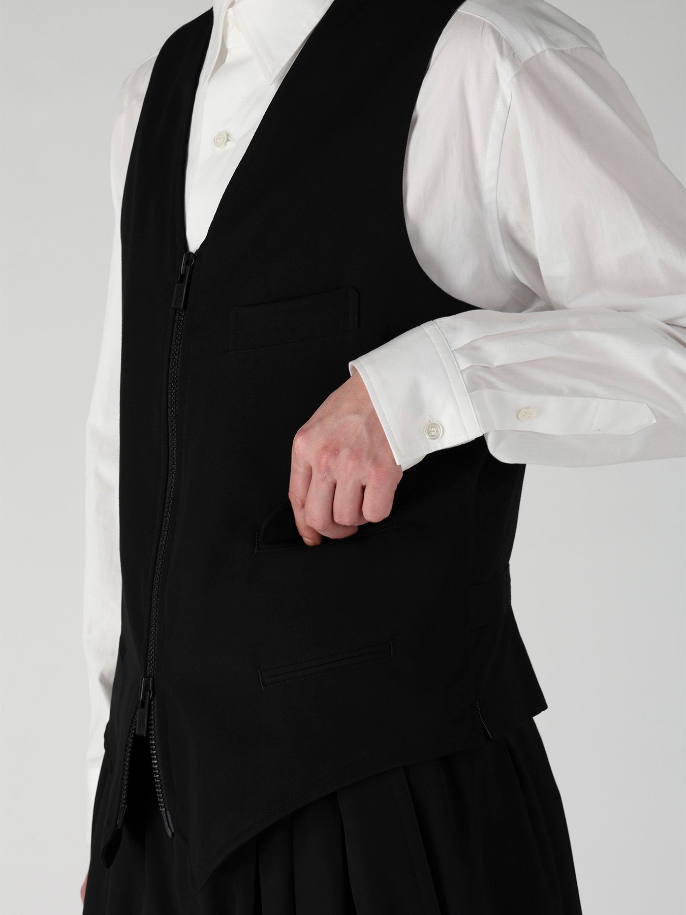 WOOL GABARDINE FRONT ZIP VEST – THE SHOP YOHJI YAMAMOTO