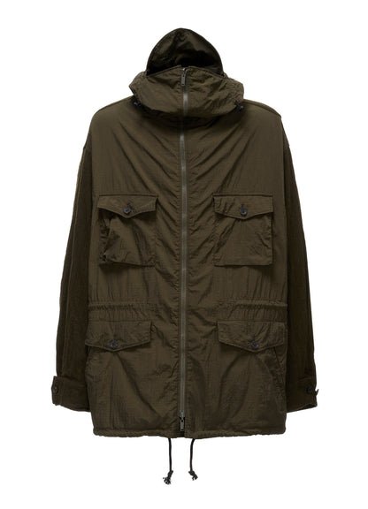 BRIM-DETAIL HOODED BLOUSON